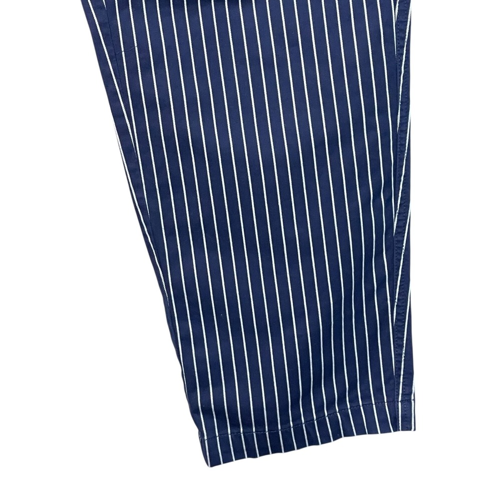Lands' End‎ Ankle Pants Women Size 14 Navy Mid Rise Pull-On Pinstripe Stretch - Picture 5 of 12